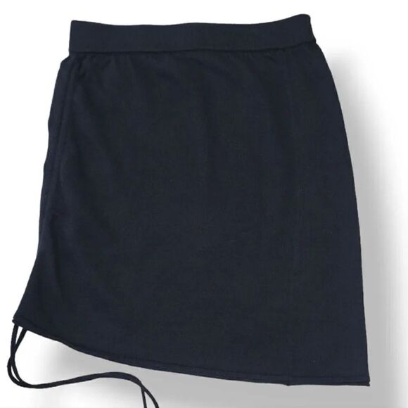 Modern Citizen Taryn Ruched Drawstring Knit Mini Skirt in Black Size Small - Picture 5 of 10
